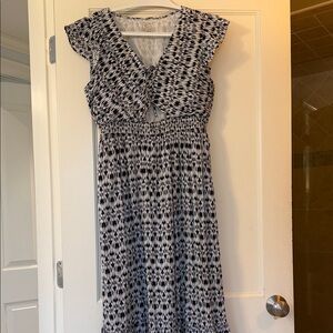 LOFT Beach Black and White Maxi Dress